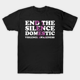 End The Silence Family Domestic Violence Awareness Purple Ribbon T-Shirt